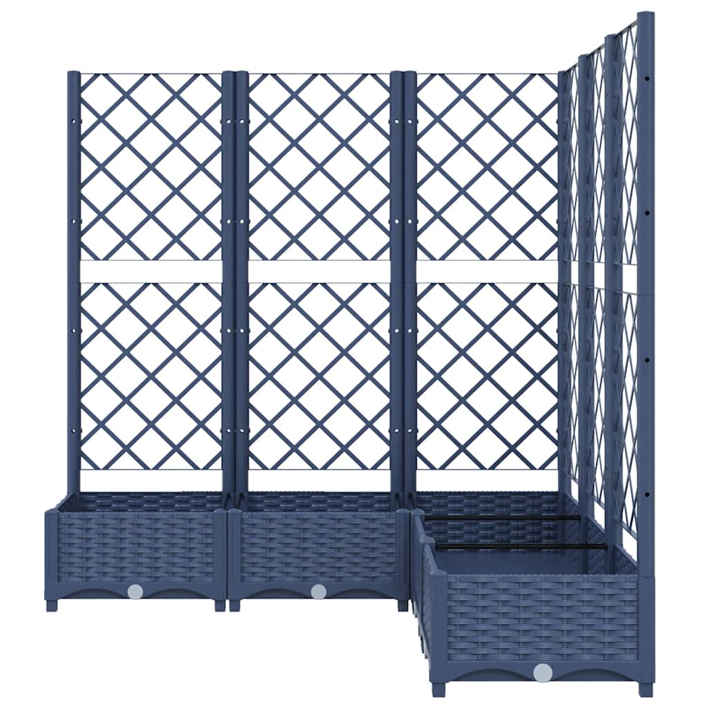 Jardinera con enrejado PP azul gris 120x120x121,5 cm