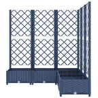 Jardinera con enrejado PP azul gris 120x120x121,5 cm