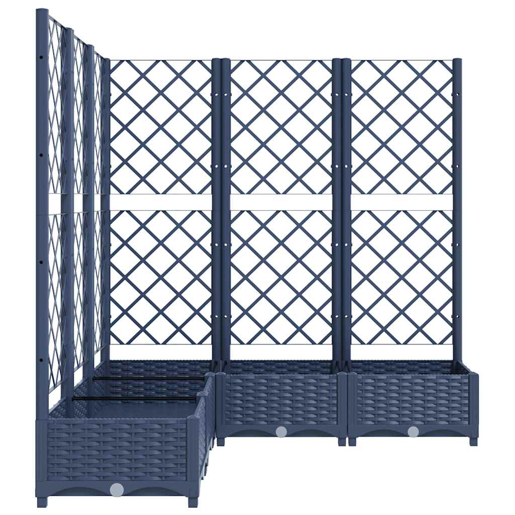 Jardinera con enrejado PP azul gris 120x120x121,5 cm