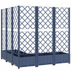 Jardinera con enrejado PP azul gris 120x120x121,5 cm