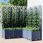 Jardinera con enrejado PP azul gris 120x120x121,5 cm