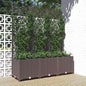 Jardinera de jardín con enrejado azul grisáceo 40x40x136 cm PP