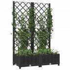 Jardinera de jardín con enrejado, color negro, 80 x 40 x 121,5 cm, PP