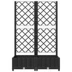 Jardinera de jardín con enrejado, color negro, 80 x 40 x 121,5 cm, PP