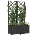 Jardinera de jardín con enrejado, color negro, 80 x 40 x 136 cm, PP