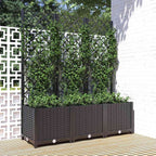 Jardinera de jardín con enrejado, color negro, 120 x 40 x 136 cm, PP