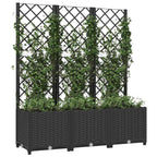 Jardinera de jardín con enrejado, color negro, 120 x 40 x 136 cm, PP