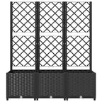 Jardinera de jardín con enrejado, color negro, 120 x 40 x 136 cm, PP