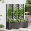 Jardinera de jardín con enrejado, color negro, 120 x 40 x 136 cm, PP