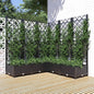 Jardinera con enrejado PP azul gris 120x120x121,5 cm