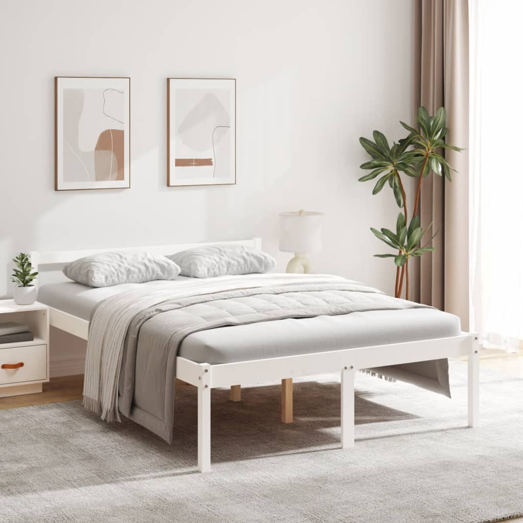 Cama para personas mayores madera maciza de pino 140x200 cm