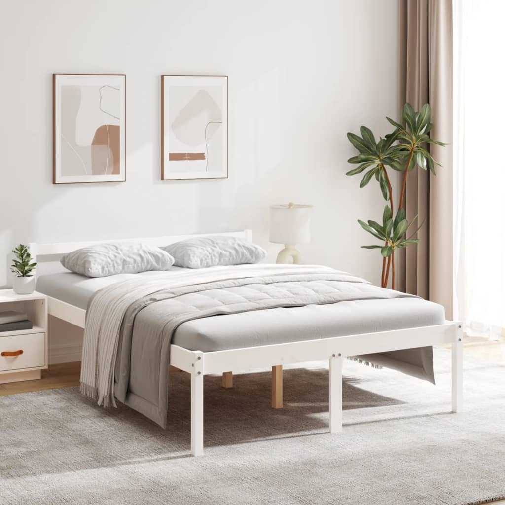 Cama para personas mayores madera maciza de pino 140x200 cm