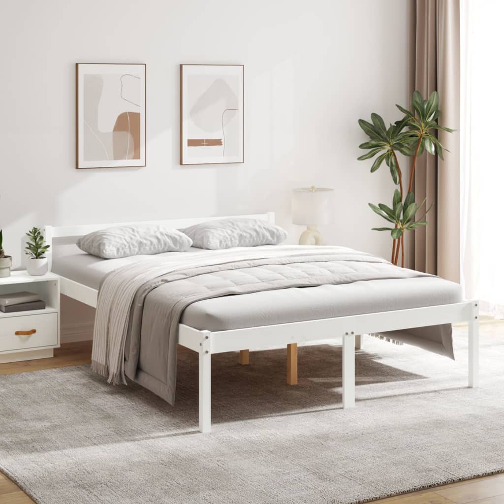 Cama para personas mayores madera maciza de pino 140x200 cm