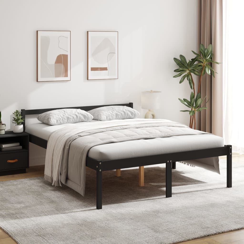 Cama para personas mayores madera maciza de pino 140x200 cm