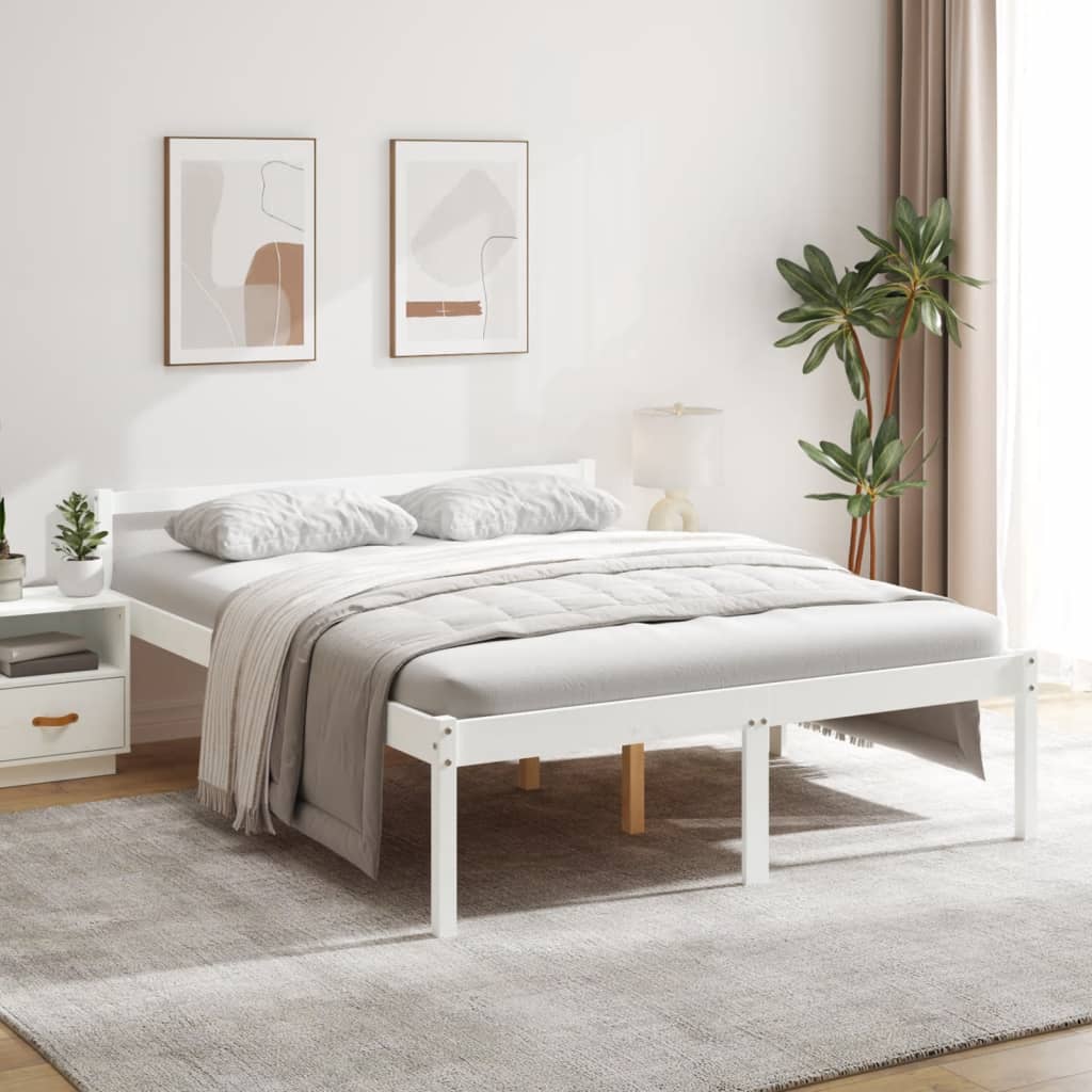 Cama para personas mayores madera maciza de pino 140x200 cm