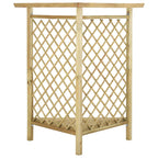 Pérgola esquinera con banco madera pino impregnada 166x81x174cm