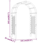 Arco con enrejado madera maciza impregnada 141x97x243 cm