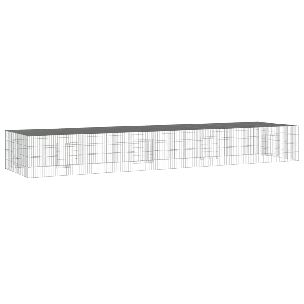 Jaula para conejos 4 paneles hierro galvanizado 433x109x54 cm