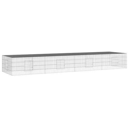 Jaula para conejos 4 paneles hierro galvanizado 433x109x54 cm