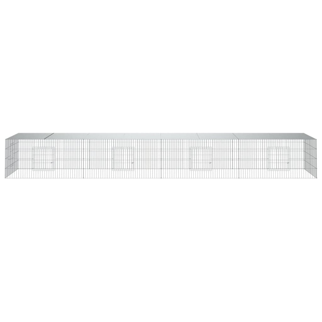 Jaula para conejos 4 paneles hierro galvanizado 433x109x54 cm