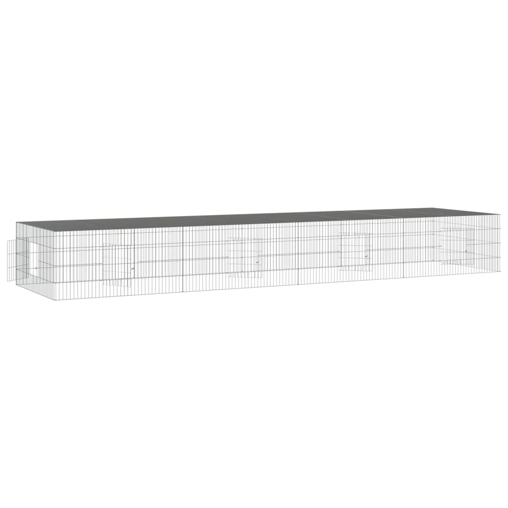 Jaula para conejos 4 paneles hierro galvanizado 433x109x54 cm