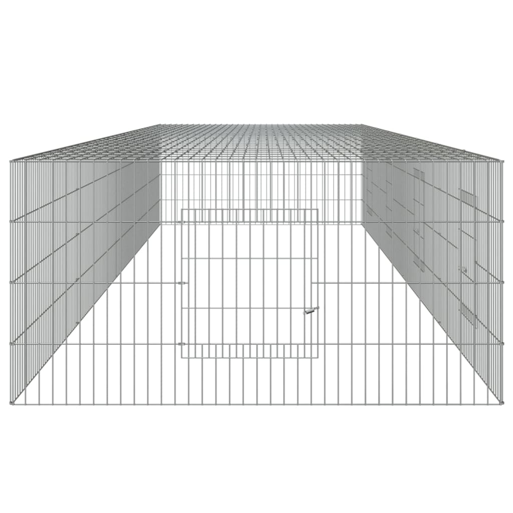 Jaula para conejos 4 paneles hierro galvanizado 433x109x54 cm