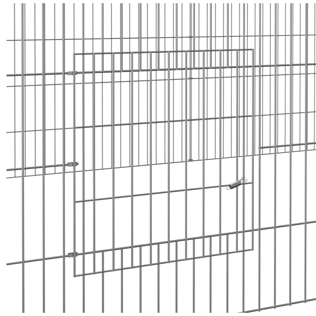 Jaula para conejos 4 paneles hierro galvanizado 433x109x54 cm