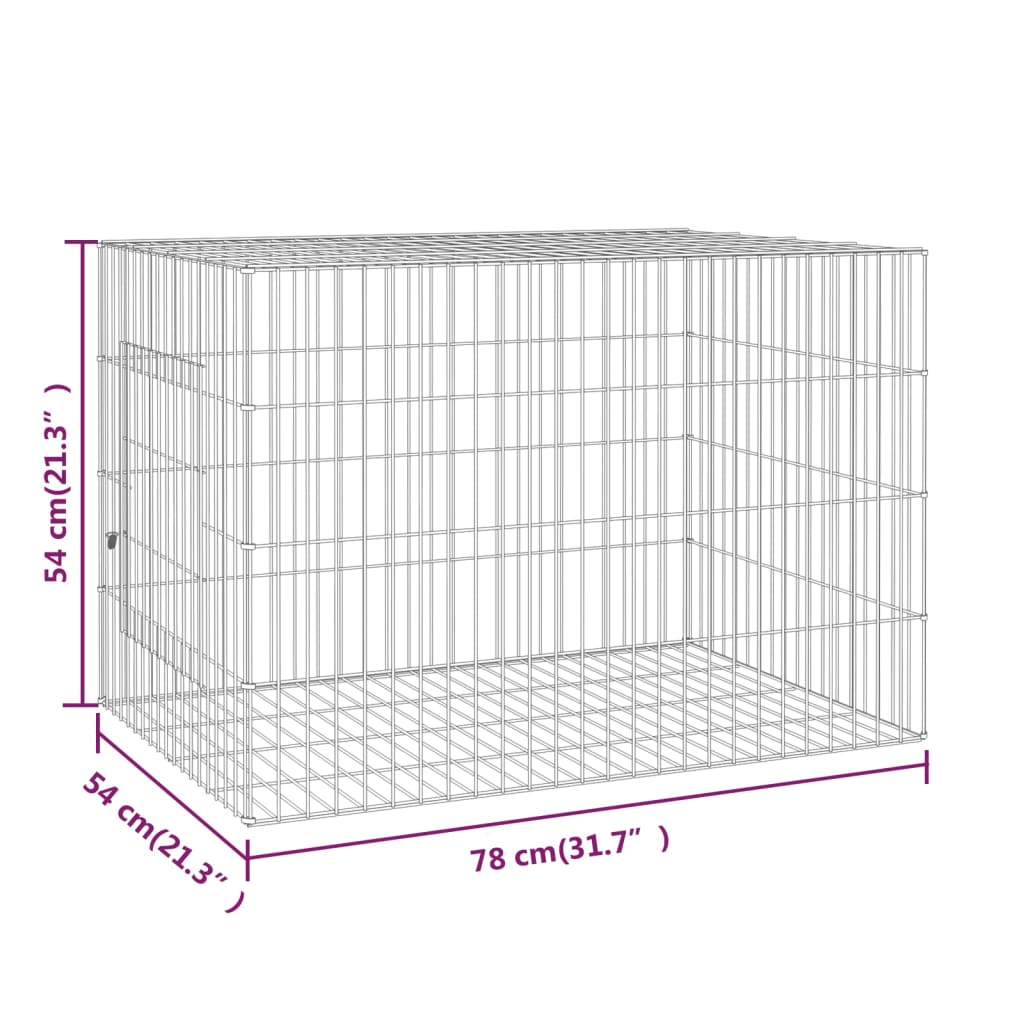 Jaula para conejos hierro galvanizado 78x54x54 cm