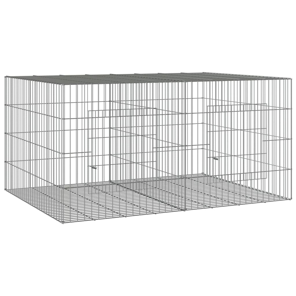 Jaula para conejos 2 paneles hierro galvanizado 110x79x54 cm