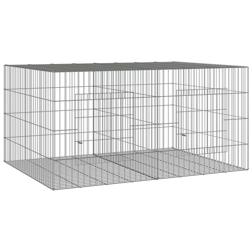 Jaula para conejos 2 paneles hierro galvanizado 110x79x54 cm