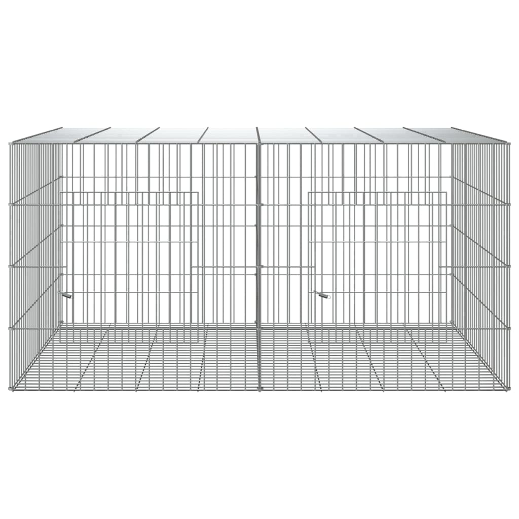 Jaula para conejos 2 paneles hierro galvanizado 110x79x54 cm