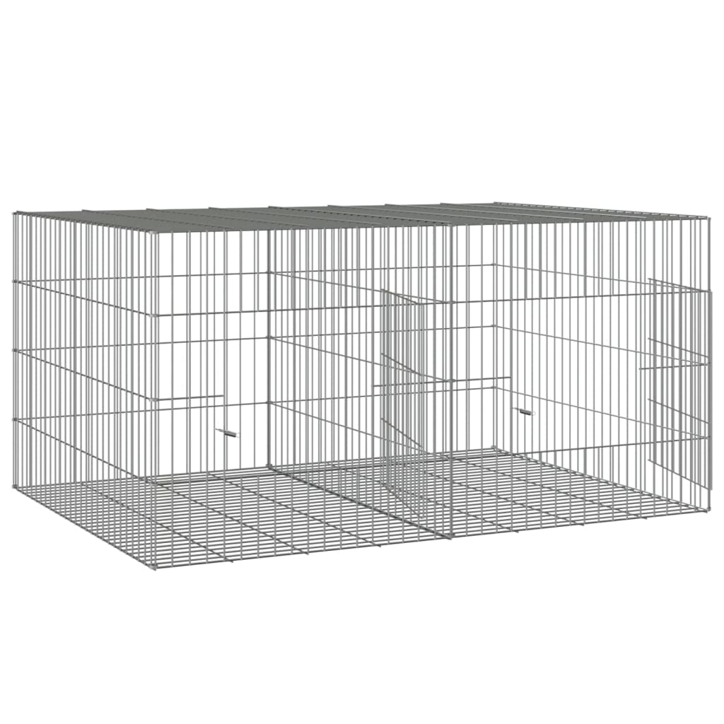 Jaula para conejos 2 paneles hierro galvanizado 110x79x54 cm