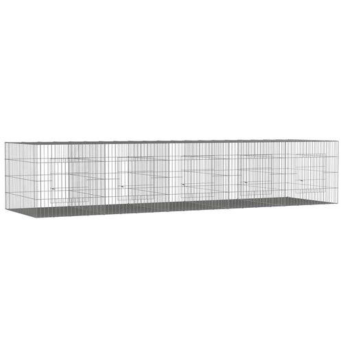 Jaula para conejos 5 paneles hierro galvanizado 273x79x54 cm