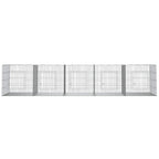 Jaula para conejos 5 paneles hierro galvanizado 273x79x54 cm