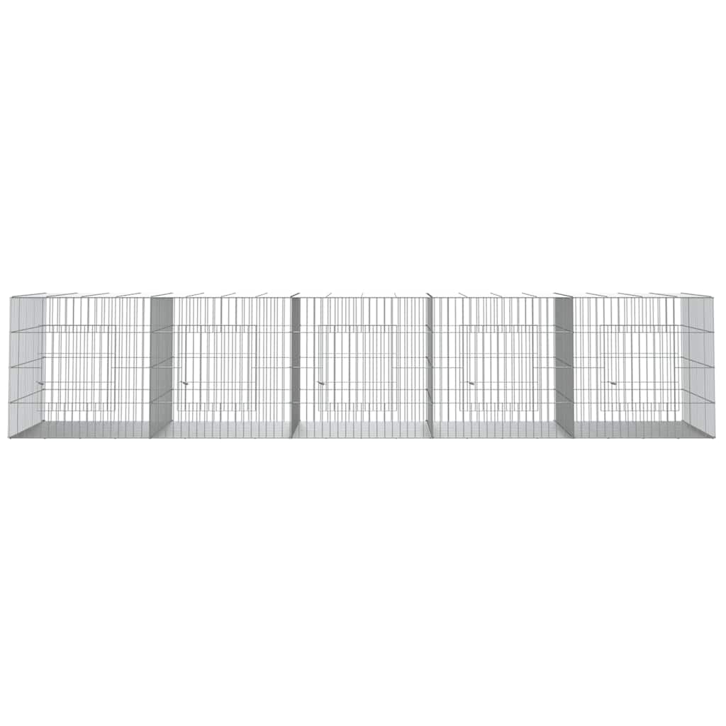 Jaula para conejos 5 paneles hierro galvanizado 273x79x54 cm