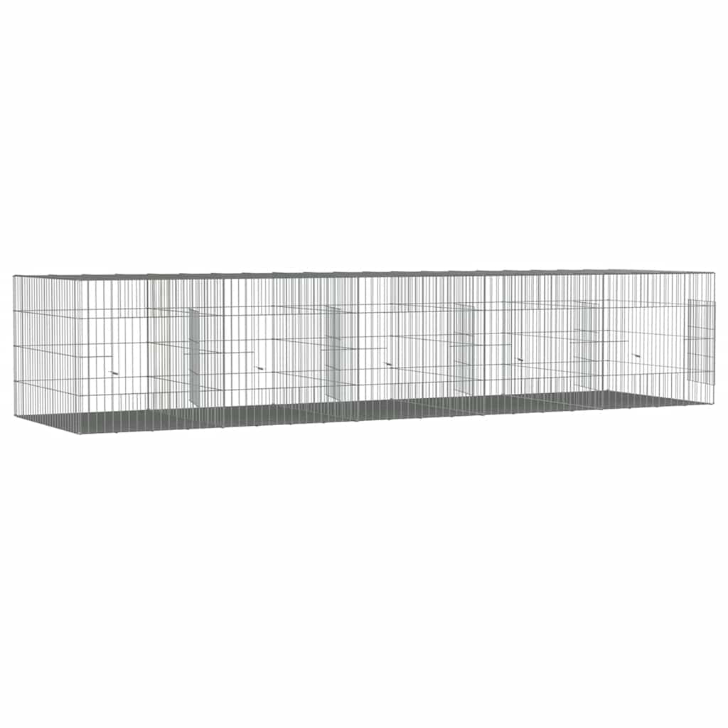 Jaula para conejos 5 paneles hierro galvanizado 273x79x54 cm
