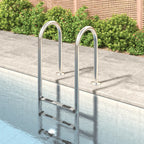 Escalera para piscina acero inoxidable 304 54x38x158 cm