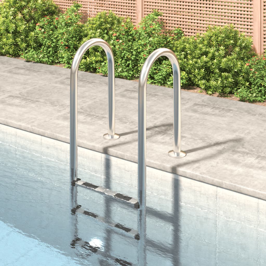 Escalera para piscina acero inoxidable 304 54x38x158 cm