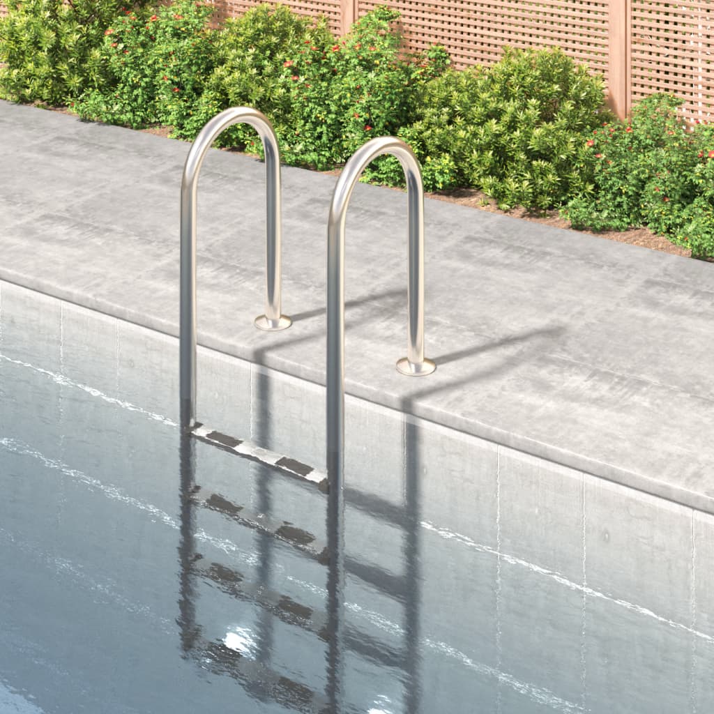 Escalera para piscina acero inoxidable 304 54x38x158 cm