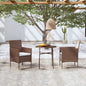 Juego de comedor jardín 3 piezas ratán sintético gris antracita