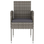 Juego de comedor jardín 3 piezas ratán sintético gris antracita