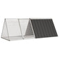 Anthracite galvanized steel rabbit hutch 201.5x80.5x71 cm