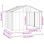 Casa de perro acero galvanizado antracita 116,5x103x81,5 cm