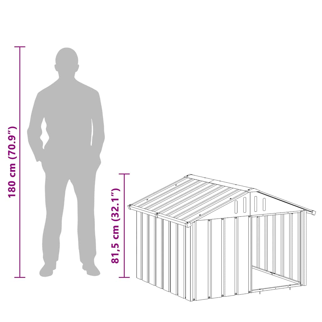 Casa de perro acero galvanizado antracita 116,5x103x81,5 cm