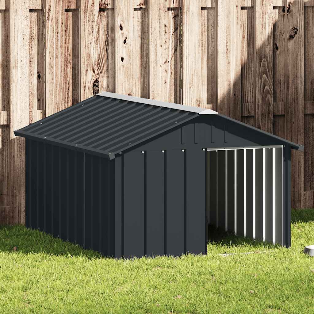 Casa de perro acero galvanizado antracita 116,5x103x81,5 cm