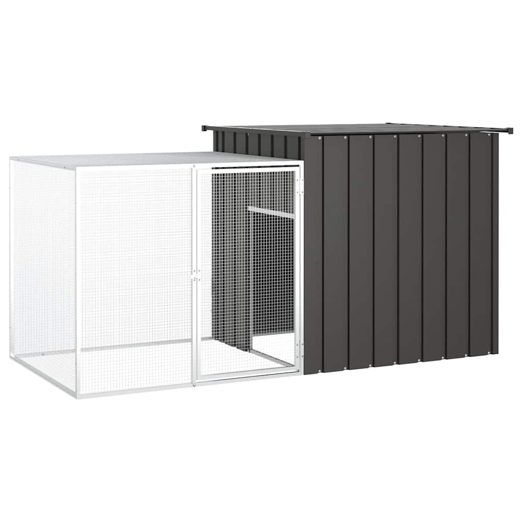 Jaula de gallinas acero galvanizado antracita 200x91x100 cm