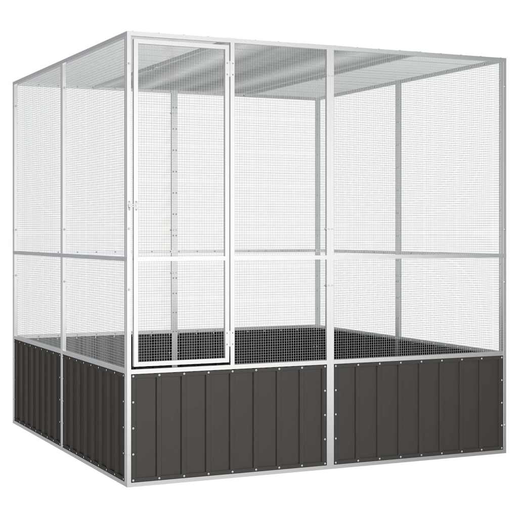 Jaula de pájaros acero galvanizado antracita 111x107x211,5 cm