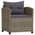 Set de muebles de jardín 3 pzas y cojines ratán sintético gris