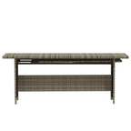 Set de muebles de jardín 3 pzas y cojines ratán sintético gris