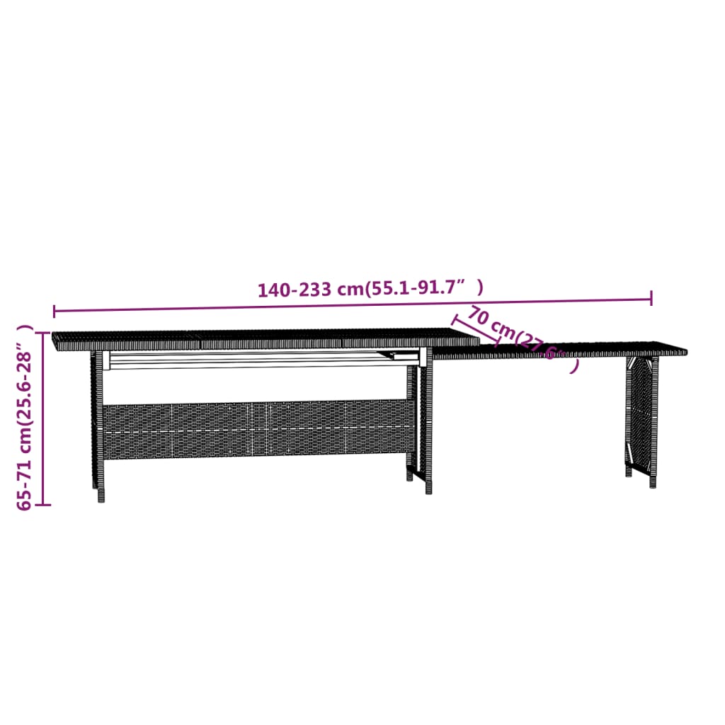 Set de muebles de jardín 3 pzas y cojines ratán sintético gris